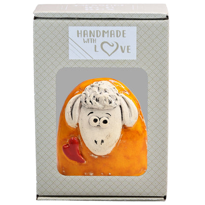 Charming Character of Handmade Ceramic Sheep with Love Heart