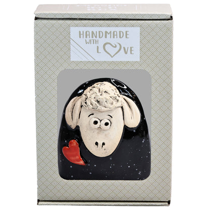 Charming Character of Handmade Ceramic Sheep with Love Heart