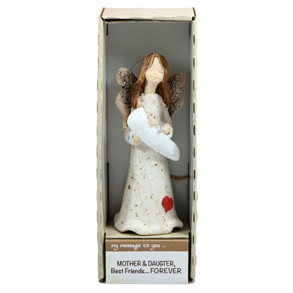 Handmade White Ceramic Angel with Baby
