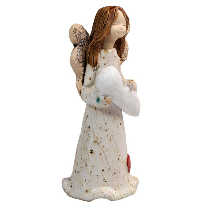 Handmade White Ceramic Angel with Baby