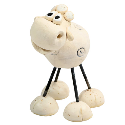 Handmade Ceramic Wire Leg Sheep
