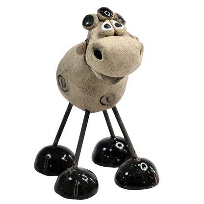 Handmade Ceramic Wire Leg Sheep