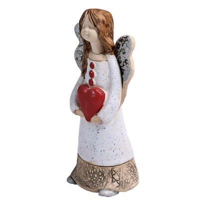 Handmade Ceramic Celebration Angel Holding Heart