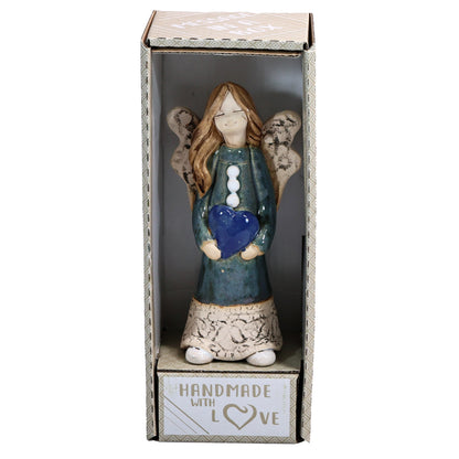 Handmade Ceramic Celebration Angel Holding Heart