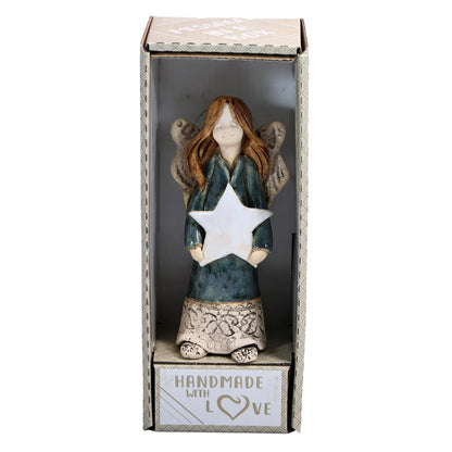 Handmade Ceramic Angel Holding a Star