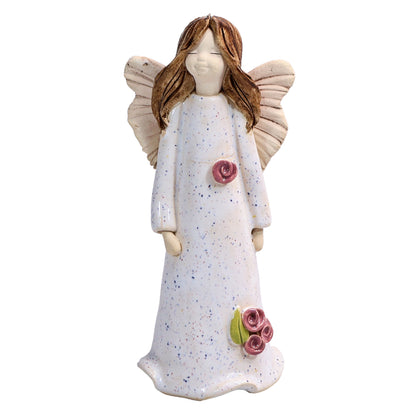 Handmade Ceramic Angel with Roses