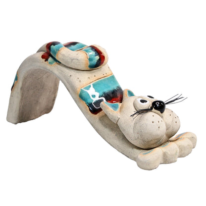Handmade Bendy Cat with Ceramic Tail in Various Colours