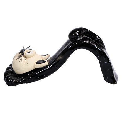 Handmade Bendy Cat with Ceramic Tail in Various Colours