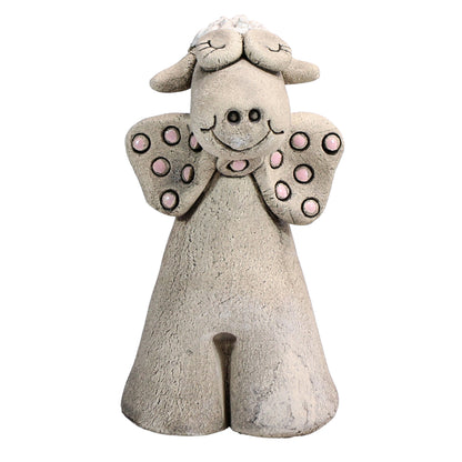Handmade Ceramic Figurine of Charming Cow or Sheep with Bowtie