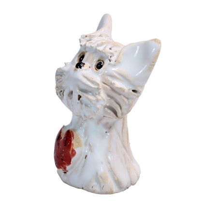 Handmade Ceramic Scottie Dog Couple with Heart