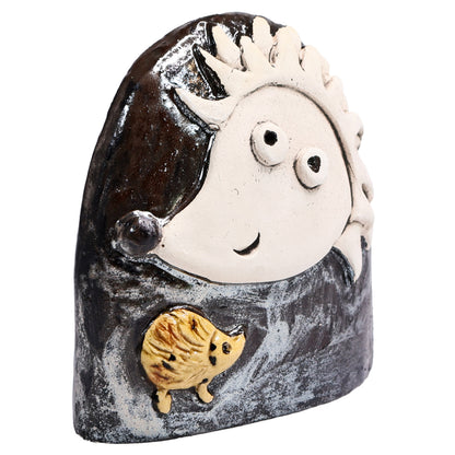Charming Character of Handmade Ceramic Hedgehog Figurine